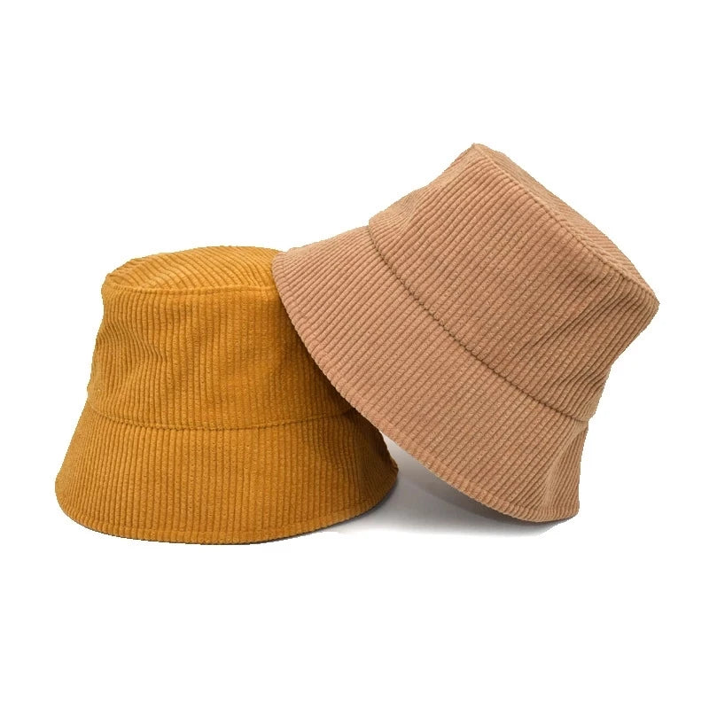 Hot Sale Winter Corduroy Bucket Hats Unisex Warm Plain Corduroy Fisherman Bucket Hats Warm Winter Hat