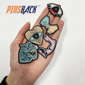 Iron on Woven Cotton Label Heart Shape Customized Logo Label Woven Clothing Labels Custom Embroidery Patch