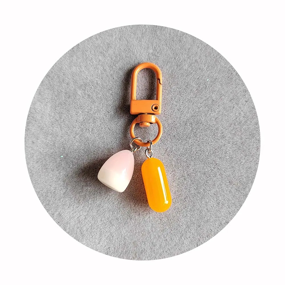 Customized Sweet Resin Candy Keychain Pendant Jelly Beans Gir Cute Bag Ornament Headphone Key Case Decoration