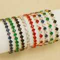 Custom 18K Gold Plated Women Bangle Bracelet Stainless Steel Colorful Zircon Bracelet Bangle for Ladies