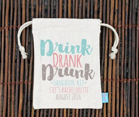 Hangover Kit Bachelorette Party Hangover Kit- Heavy Weight Cotton Canvas Double Drawstring Mini Favor Bags