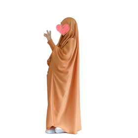 Girls' Full-Length One Piece Satin Jelbab Traditional Muslim Long Khimar Abaya for Ramadan Prayer Dress Kids' Clothing