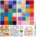 2023 7200Pcs Glass Seed Beads 4mm 48 Colors 6/0 Beads for Jewelry Making Kit for Bracelets Earrings Ring Necklaces Making