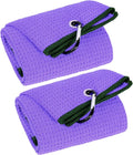 Custom Logo 3-Pack Heavy-Duty Carabiner Tri-fold Waffle Golf Towels Microfiber Sports Towels