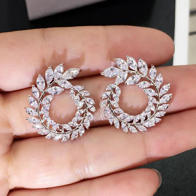 CAOSHI Factory Price Women Stud Earrings AAA Clear Color Cubic Zirconia Stone Earring Flower High Quality Wedding Earring Women