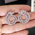 CAOSHI Factory Price Women Stud Earrings AAA Clear Color Cubic Zirconia Stone Earring Flower High Quality Wedding Earring Women