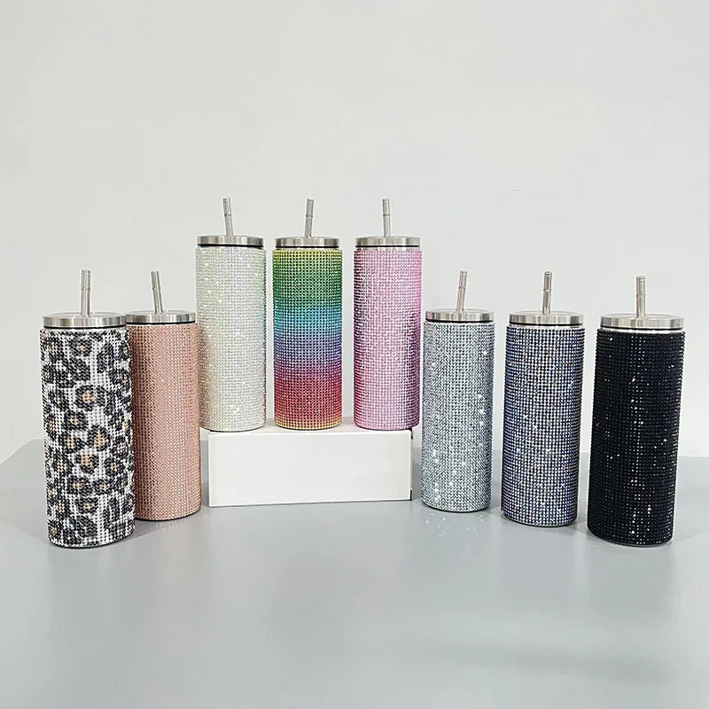 Yeway copo Termico Tasse Botol Hot Sell Diamond Stainless Steel Drink Water Bottle Outdoor Sports Travel Bling Thermos Bottles