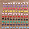 Mini Heart Charms Pendant Gold-Plated Alloy Colorful Love Heart Candy Charm Keychains Necklace Earring DIY Jewelry Crafts
