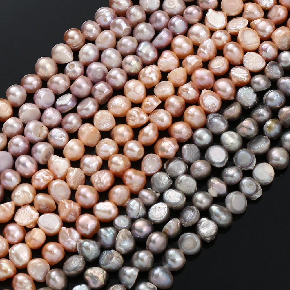 AsVrai U 8-9mm Natural Freshwater Pearl Beads Irregular Transverse Hole Loose Beads for Jewelry Making DIY Necklace Bracelet