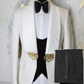 Fashion Checkered Costume Homme Men Suits Groom Tuxedos Shawl Satin Lapel Groomsmen Wedding Blazer Masculino( Jacket+Pants+Vest)