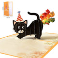 New Design Handmade Musical With Led Light up Happy Birthday Anniversary Cat Pop up Greeting Cards Sound Card