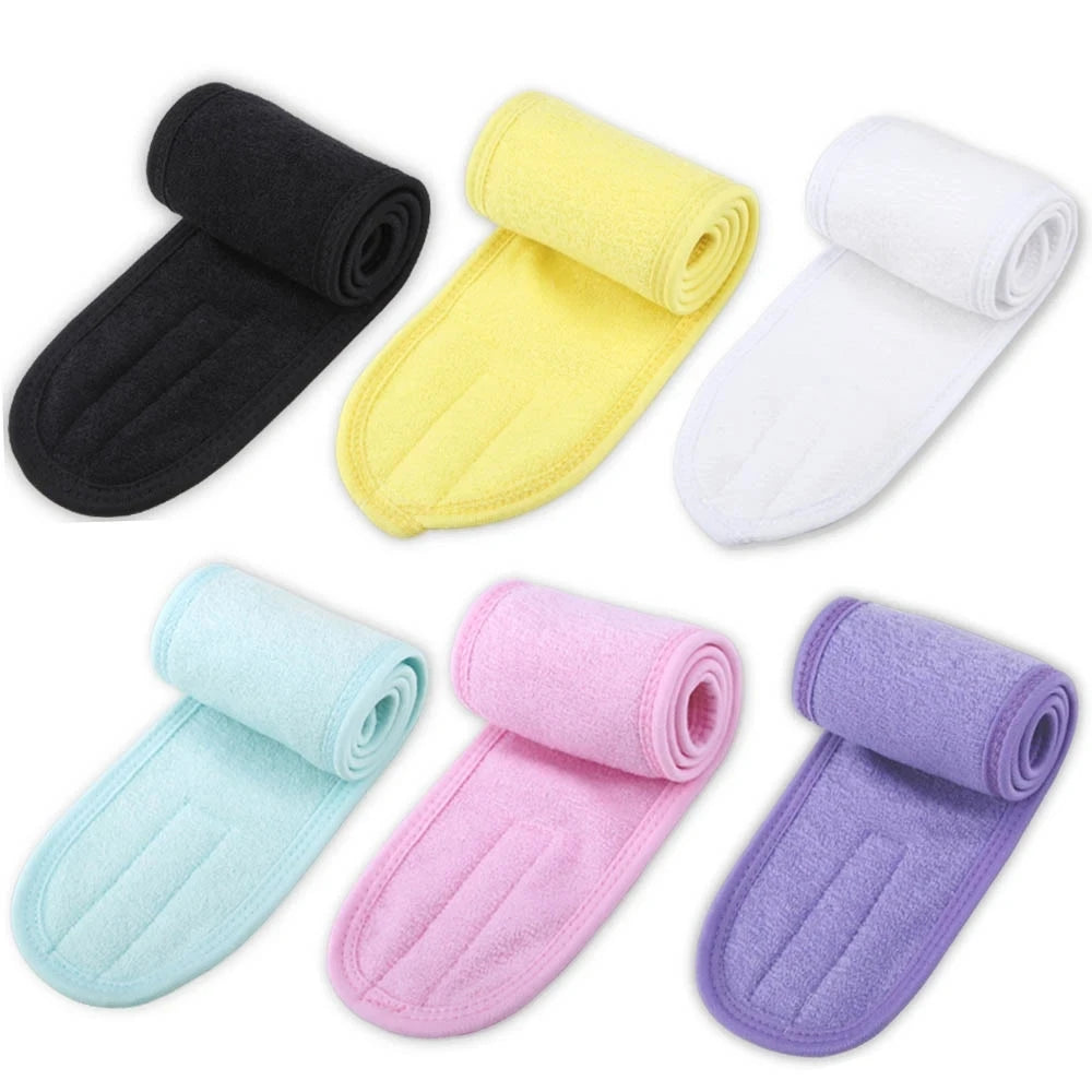 Soft Toweling Hair Accessories Girls Headbands for Face Washing Bath Makeup Hair Band Women Adjustable SPA Facial Headband