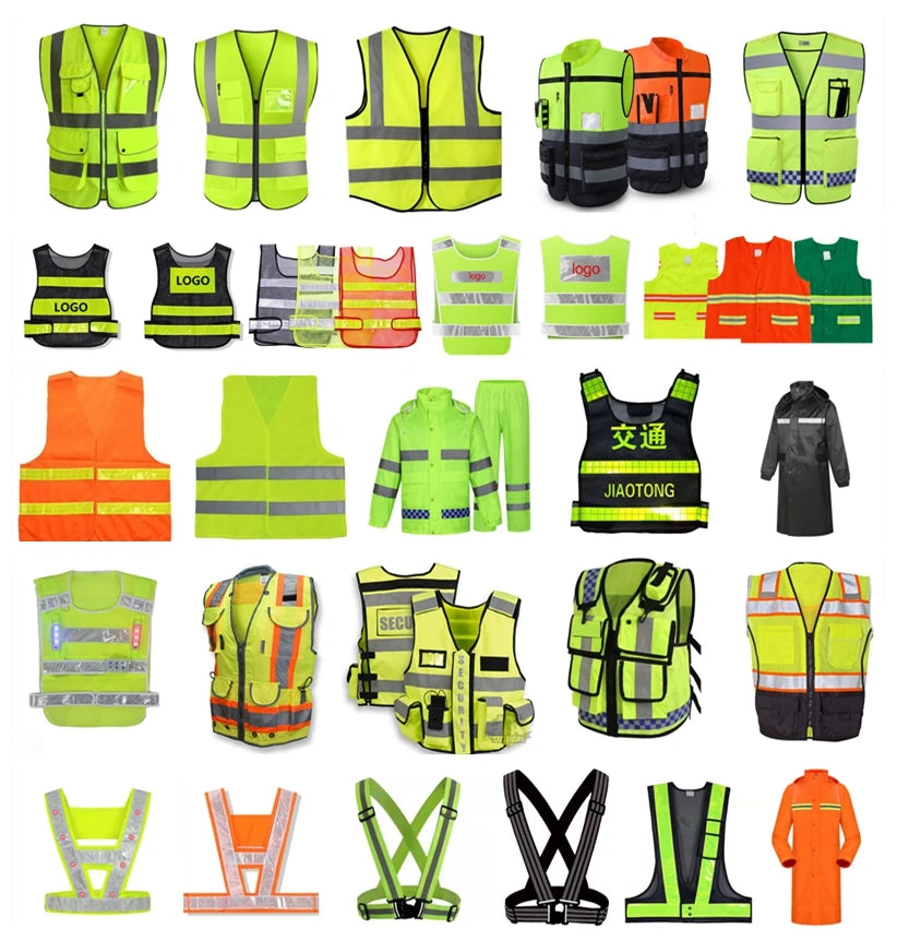 Coverall Safety Safty Vest Reflective Motorcycle Rain Jacket Vest Cycling Reflective Jaket New Shirt Design Valve Safeti