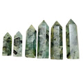 Natural Energy Crystal Stone Tower Healing Green Grape Agate Point for Decoration