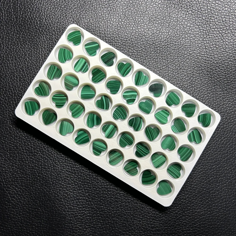 Natural Green Malachite Flat Heart Cut 12x12x2mm Pendant Jewelry Gemstones
