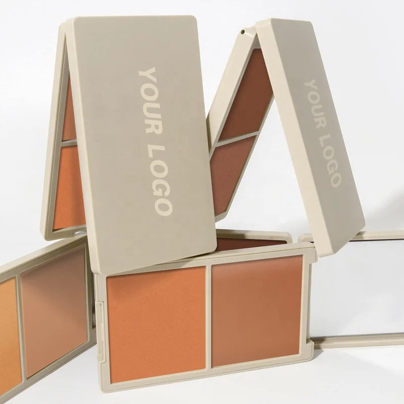 High Quality Vegan Face Cosmetic Makeup Contouring Palette Waterproof Powder Cream Private Label Bronzer Palette