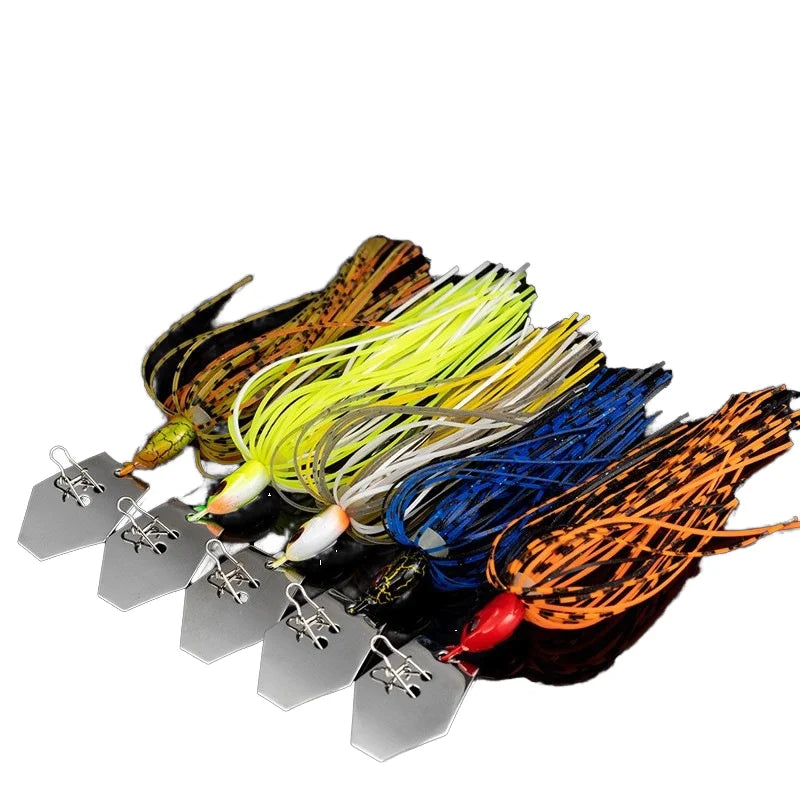 Durable Printed Metal Chatterbait Bladed Jig Buzz Vibra Lure for Pike Saltwater & Freshwater Float Fishing Stream River Lake
