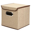 Large Capacity Customized Color and Size Cotton Fabric Multi-function Foldable Cloth Storage Box With Lid