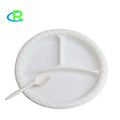 Factory Price 8" 9" 10" Three Compartment  Customize Packaging Compostable Cornstarch Disposable Plates
