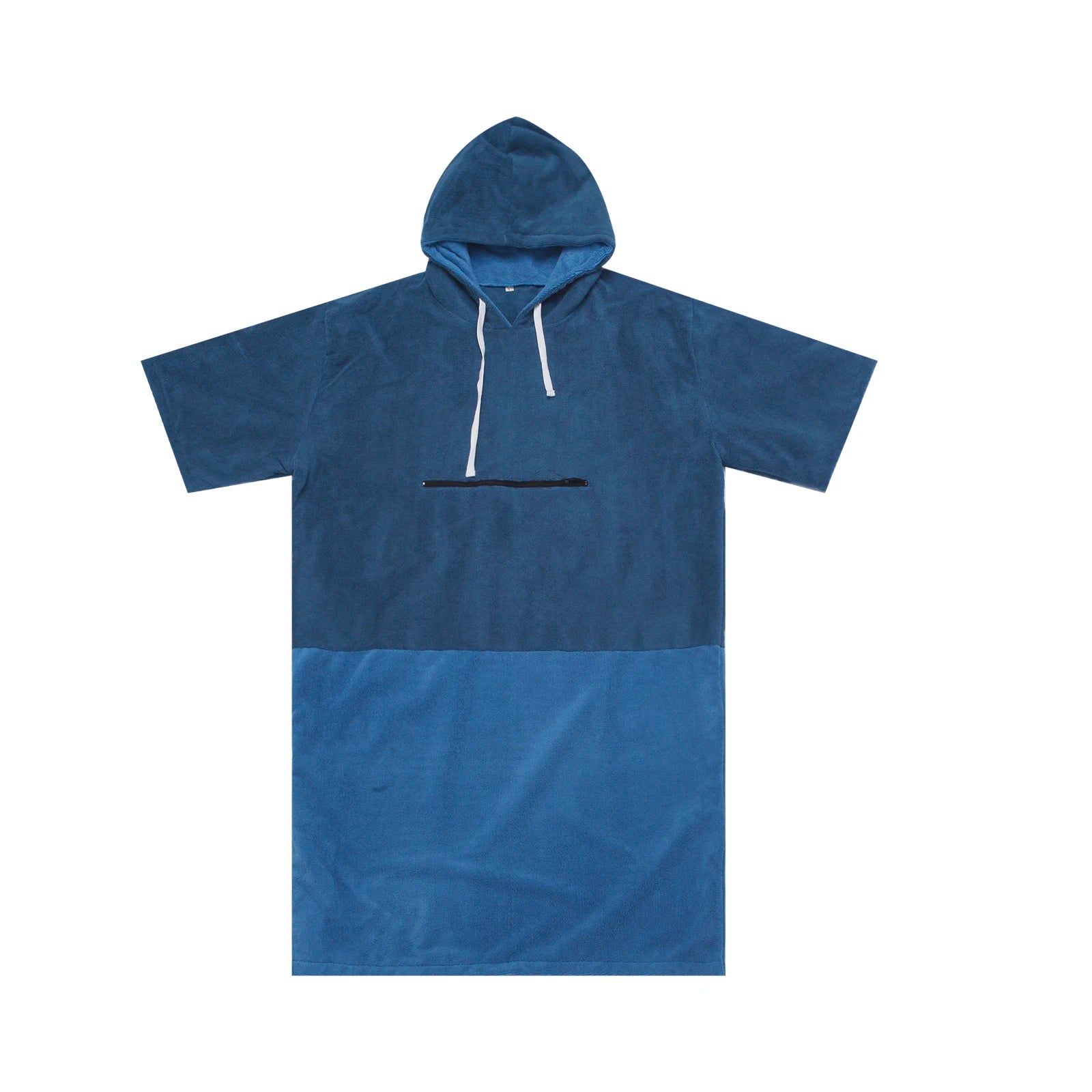 Hooded Nonwoven Microfiber Towel Poncho Quick Dry Absorbent Surf Swim Beach Robe with Zipper