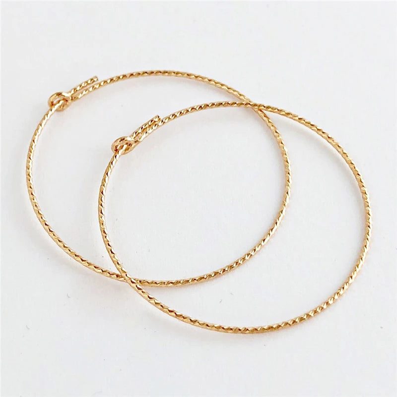 NEW DESIGN 14K Gold Filled Jewelry Sparkle Circle Hoop Earrings