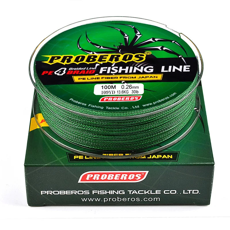 4 Braided 100m Strong Horse Fishing Line Yellow/blue/red/grey/green 5-color PE Line 0.4#-10# Braided Line Green Label