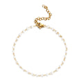 Fashion Tiny Stainless Steel Pearl Beaded Sterling Silver Bangle Bracelet