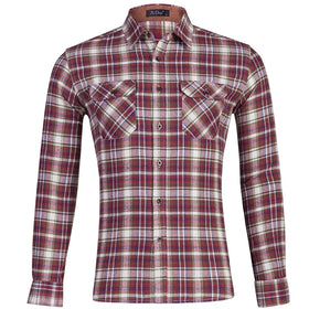 Flannel Plaid Button up Cotton Shirt European and American Size Men's Long-sleeved Shirt