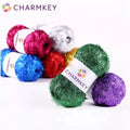 Hot Selling Polyester Fancy Eyelash Scrubby Glass Yarn Sparkle Dishwash Yarn for Cloth Knitting DIY