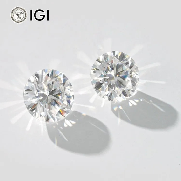 IGI Certificate 1CT 1.5CT 2CT 3CT 5CT VVS2 VS1 D Round  3EX Cut Loose Diamond D VS1 VVS2 Man Made Diamond Lab Grown Diamonds