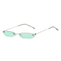 Candy Color Oval Designer Metal Frame Luxury Glasses Rimless Small Women Men Rectangular Custom Logo UV400 Sunglasses