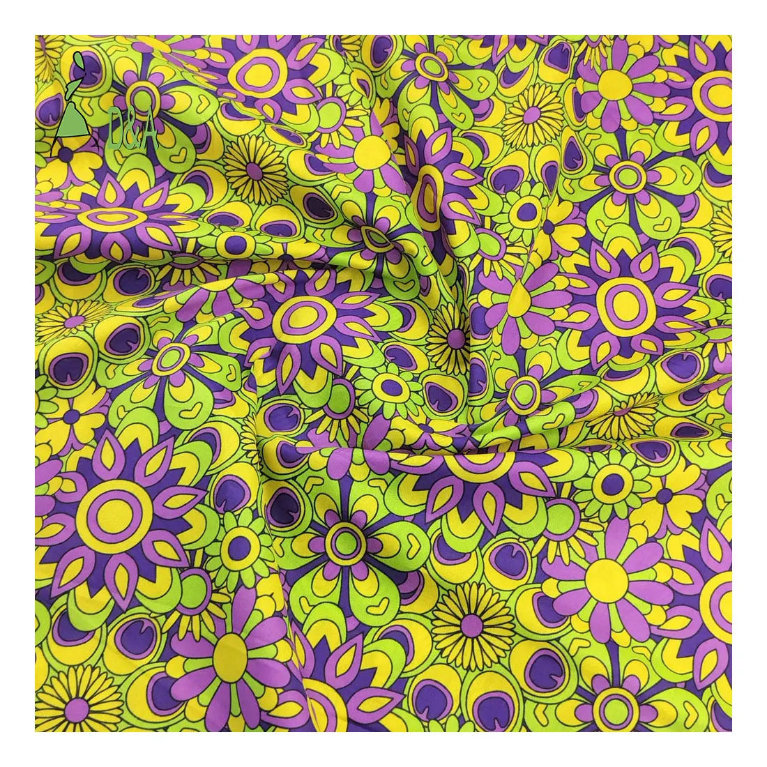 Hot Selling Ethnic Green Floral Printed 100% Cotton Fabric Lightweight for Clothing Girls' Shirts Crafts Covers