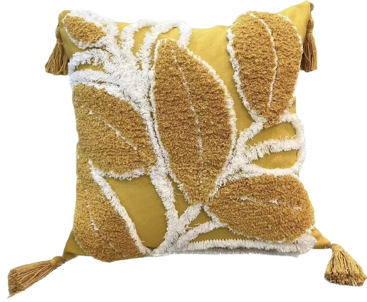 Moroccan Nordic Luxury Tufted Cotton Cushion Covers 45x45cm Bohemian Throw Pillow with Tassel for Hotel Home Decor on Sofa