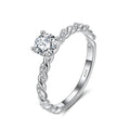 Cubic Zirconia Twisted Rope Stackable CZ Stone Ring Fine Rings Jewelry for Women Engagement Wedding Silver Ring