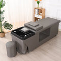 Modern Thai Style Spa Head Water Therapy Beauty Hair Salon  Shampoo Bed Storage Cabinet Shampoo Chair Grey
