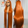 Peruvian Orange Ginger Lace Front Wig 100% Colored Wig Human Hair for Women Bone Straight 13x4 13x6 Lace Frontal Wig Pre Plucked