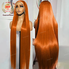 Peruvian Orange Ginger Lace Front Wig 100% Colored Wig Human Hair for Women Bone Straight 13x4 13x6 Lace Frontal Wig Pre Plucked