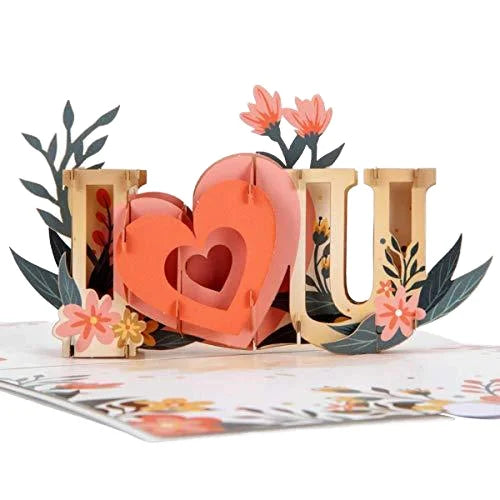 Love Handmade 3D Pop up Greeting Card for Valentine's Day Anniversaries Mother's Day Birthdays
