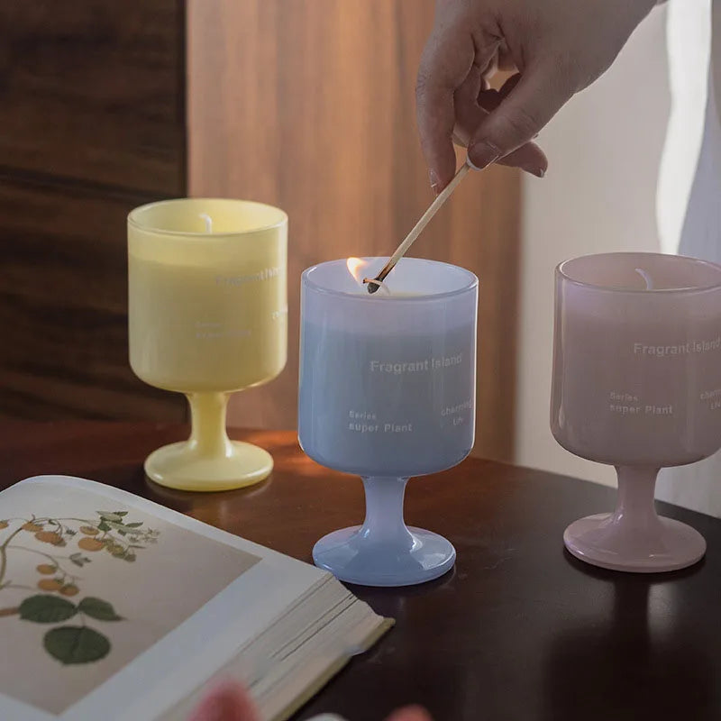 Wholesale Creative High Stem Wine Glass Candle Vessels MegaBDM