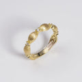Aimgal Women's Ancient Vintage Stackable Ring 5A Zircon Wire Drawing 18K Gold-Plated S925 Silver NGTC Certified Socialite Fine