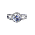 Wish Jewelry Luxury Round Cut 1.5/2 Carat New Model 925 Sterling Silver Ring Jewelry Moissanite Ring S925 Fine Engagement Rings