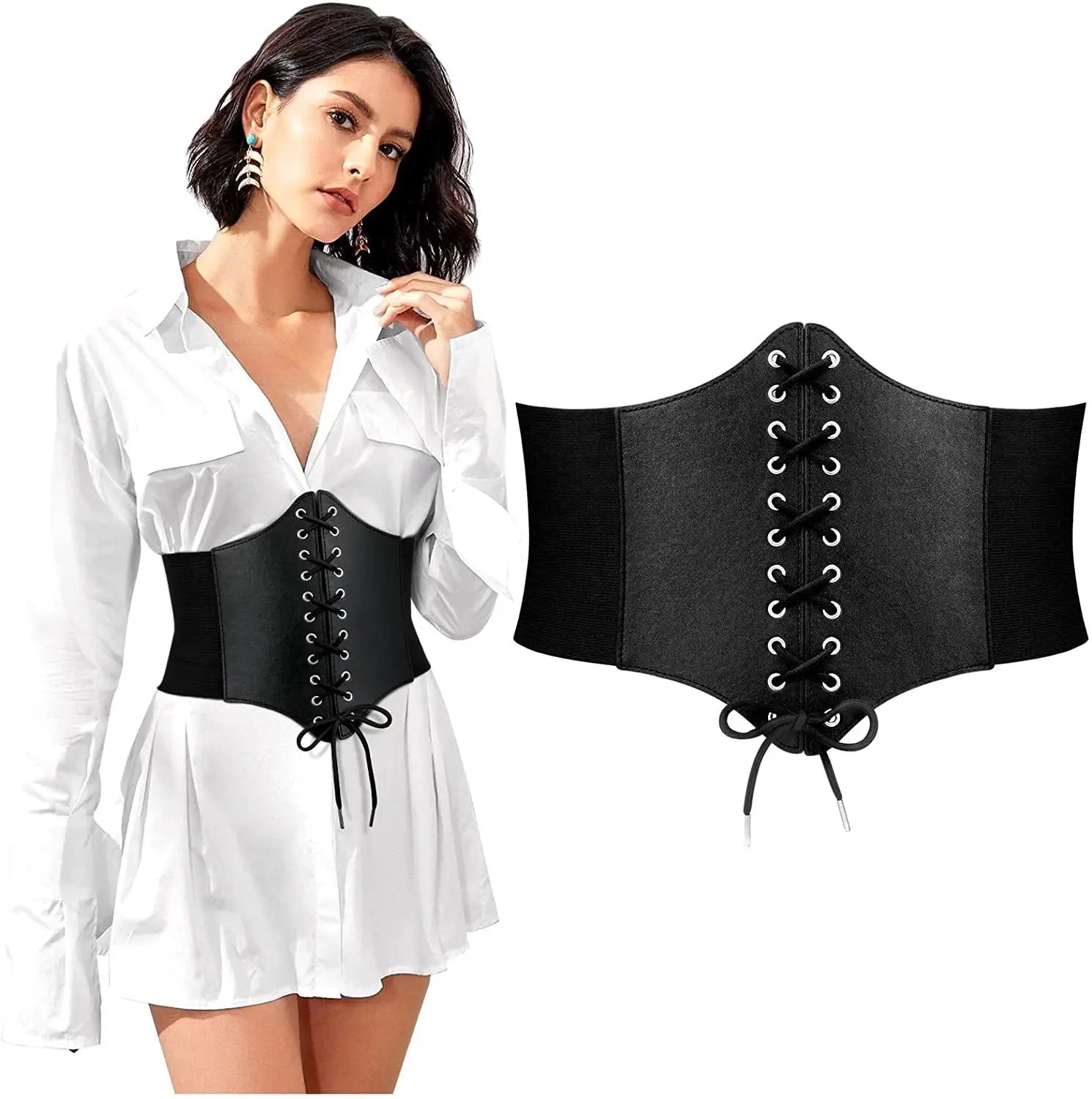 Wholesale Fashion Ladies Tie Bandwidths Elastic Girdle Waist Seal Ladies Dress Elastic Plus Size Waist Wide Belt for Women