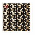 Modern Europe Hotel Interior Wall 3D CNC Carving Black Gold Marble Tiles