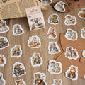European Sweet Pet Cat DIY Material Self-Adhesive Sealing Stickers 46 Pieces/Pack Box-Packed Decorative Stickers