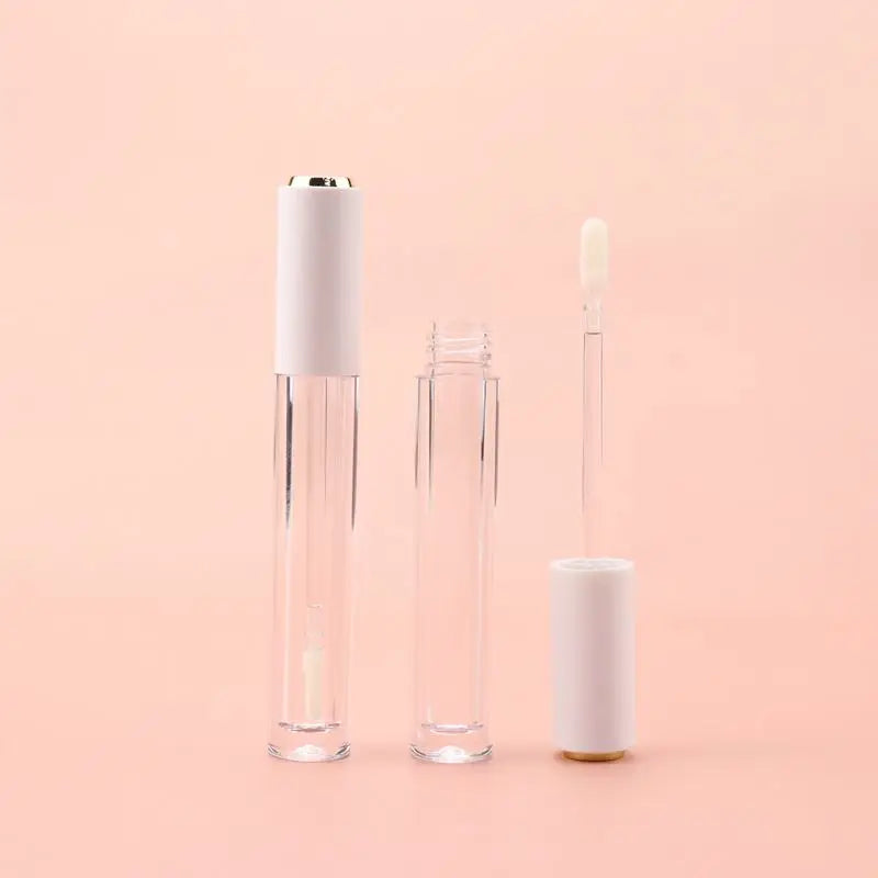 Ready to Ship DIY Round Gold Top Clear Wands Plastic Empty 5ml Christmas Lip Gloss Tubes Bulk for Cosmetics for Lipstick
