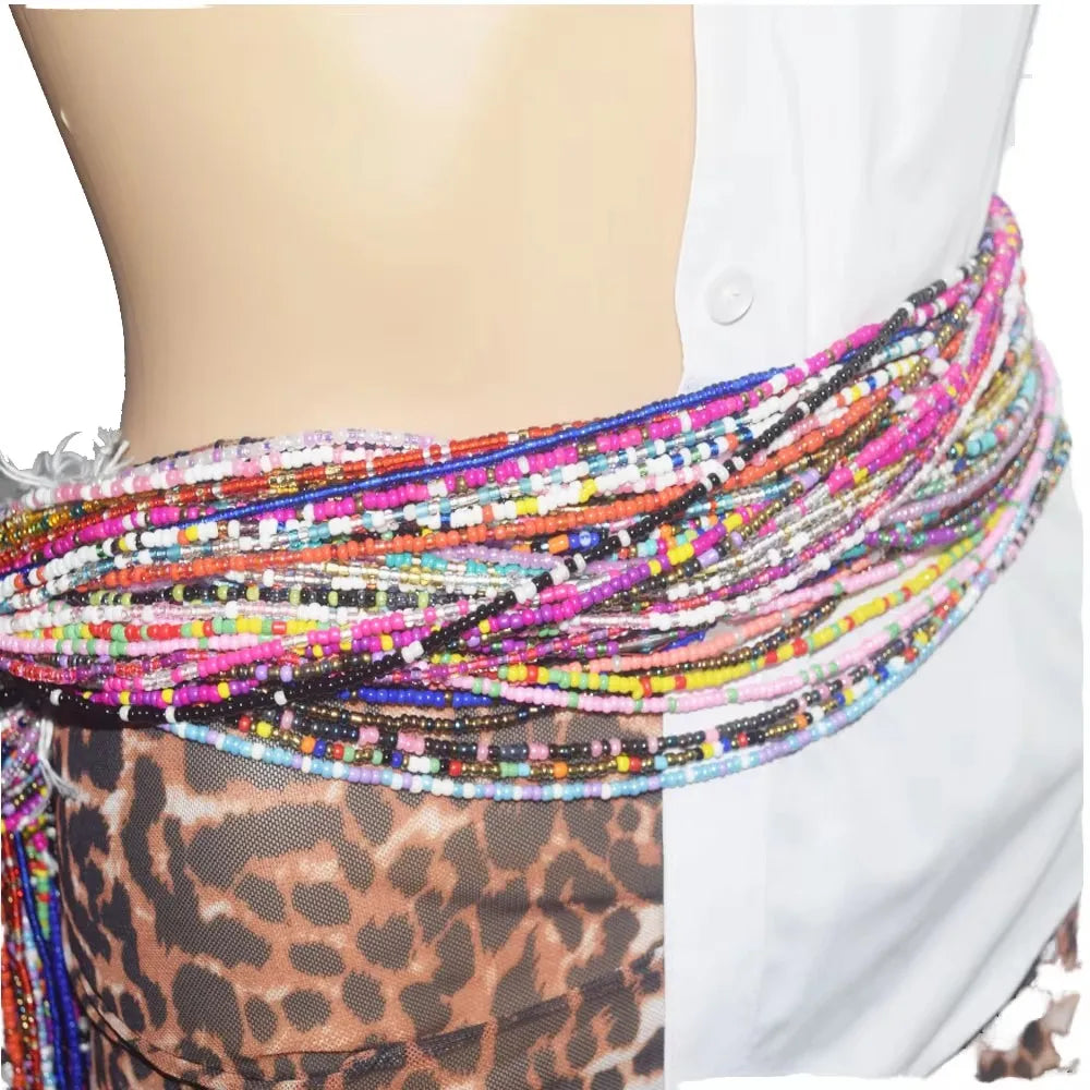 JC Crystal Wholesale Bohemian Seed Beads Waist Chain Body Chains Fashion Chain Belt Women Waist