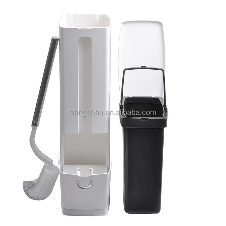 Multi-function Plastic Trash Bin And Toilet Bbrush As Well As Paper Holder 3 in 1 Combo