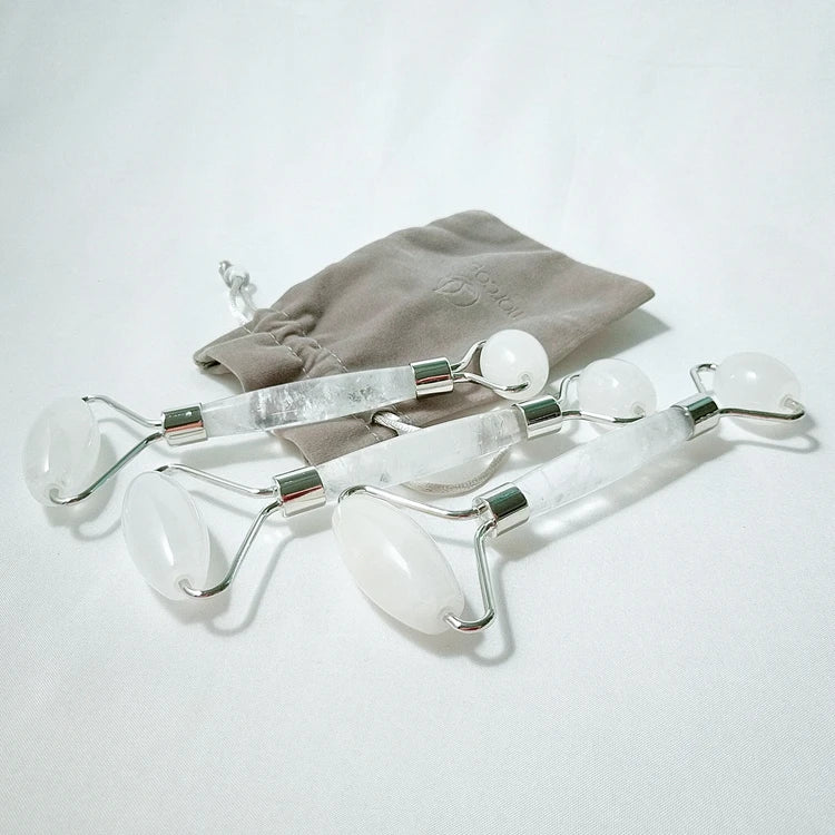 DIY Wholesale Best Carving Heart Facial Selling Tools Set Clear Quartz Roller for Face