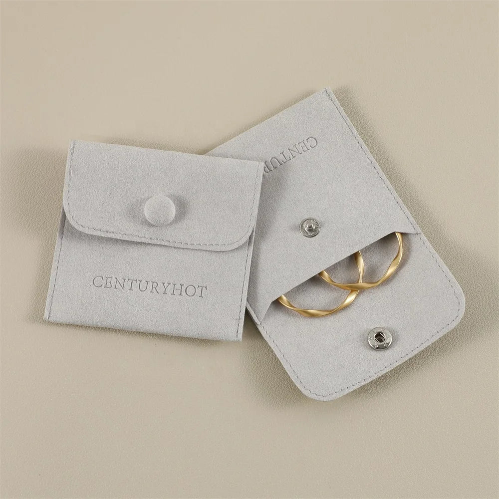 PUPPYSEW Custom Microfiber Jewelry Pouches Jewelry Packaging Button Bags Hign Quality Jewelry Pouch with Logo Customized