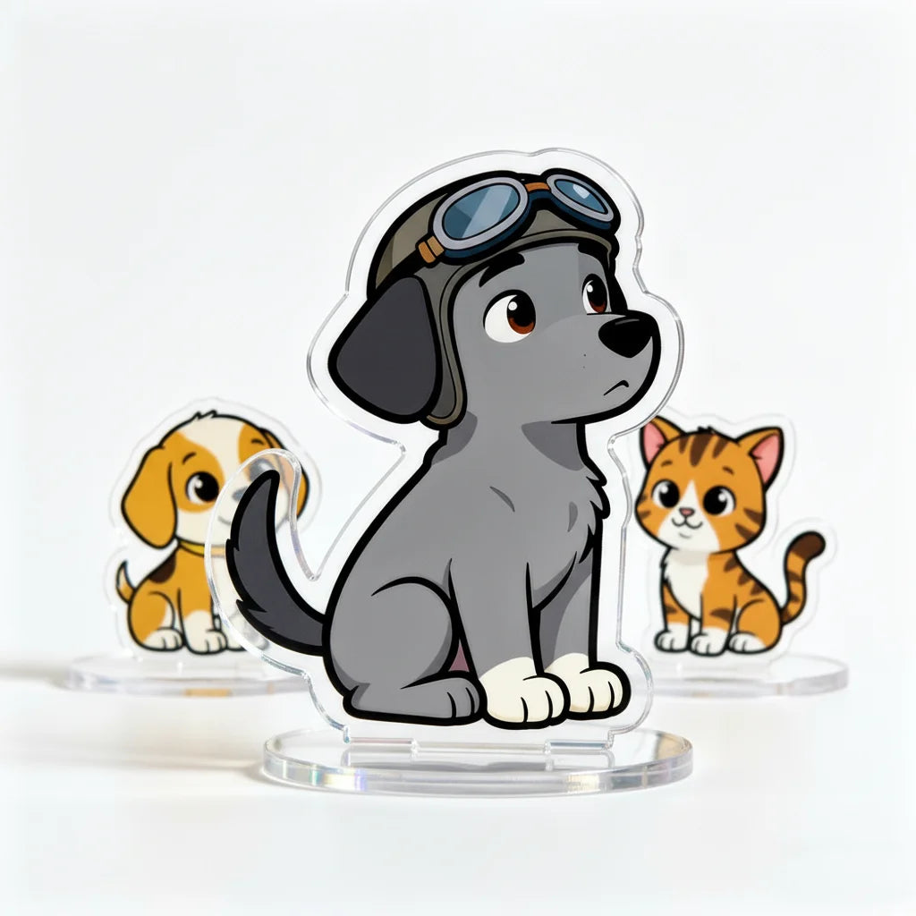 Custom Cartoon Animal Mini Cute Stand Figure Acrylic Standee for Home Decoration Plastic Crafts Souvenir Style